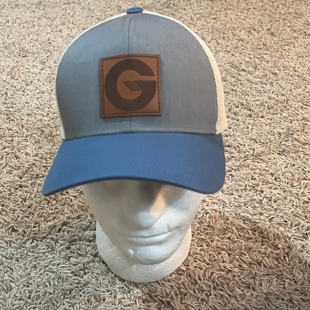 Garr Tool Pacific Headwear Trucker Hat Blue Gray Mesh Snapback Cap Mens One Size